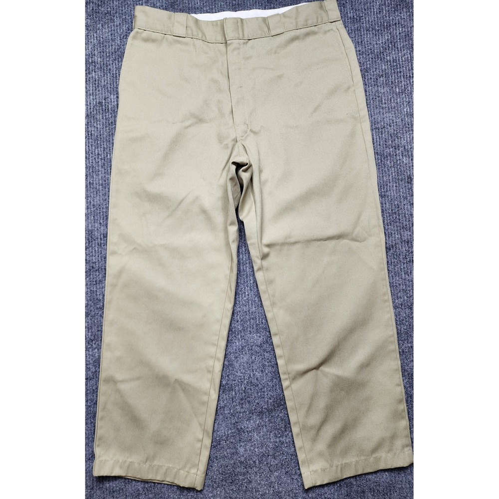 Dickies 874 Original Fit Khaki Work Pants Mens 38x34 Tan Twill Trousers